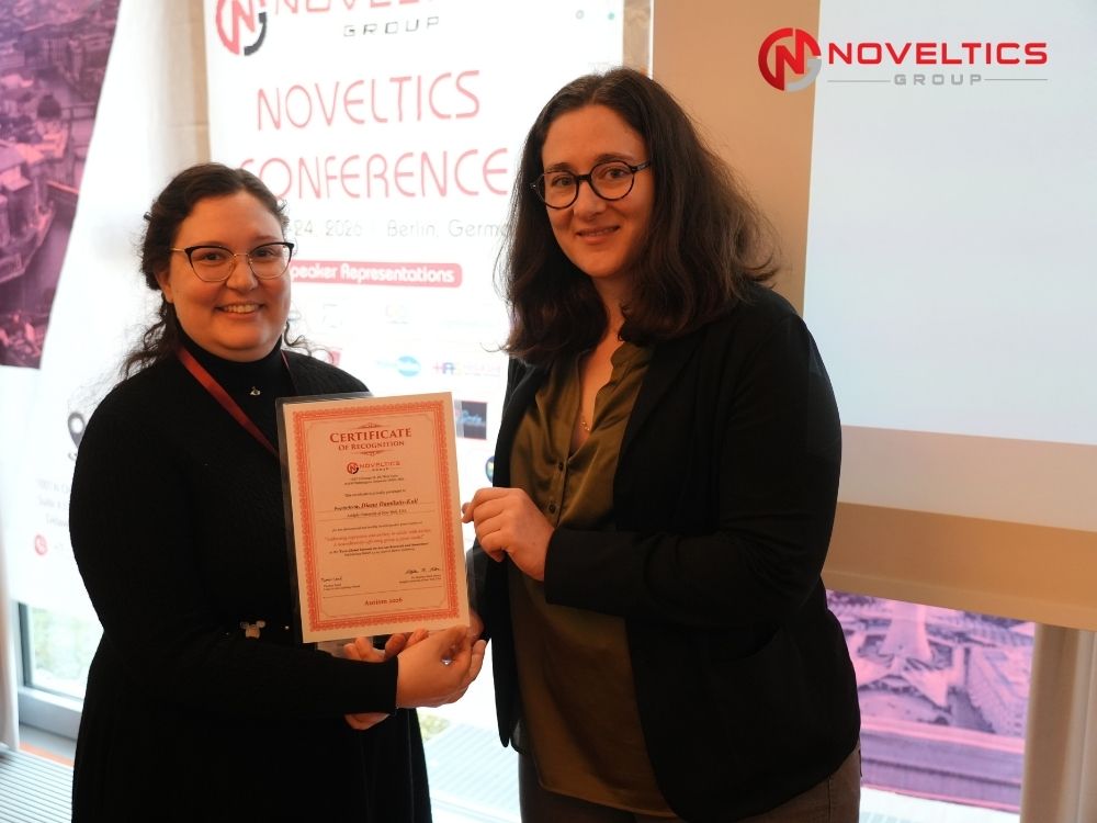 Speaker Wynn Smith certificate presentation at autism research noveltics