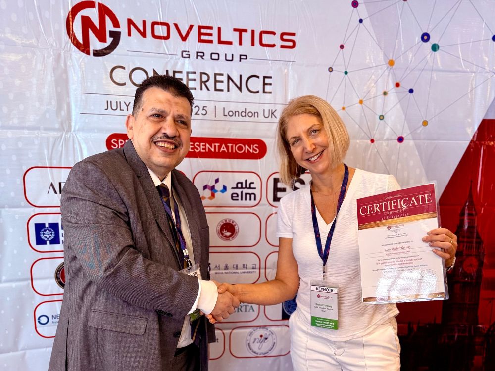 Mental Health Conference London UK Noveltics Group Rachel Yarcony Certificate